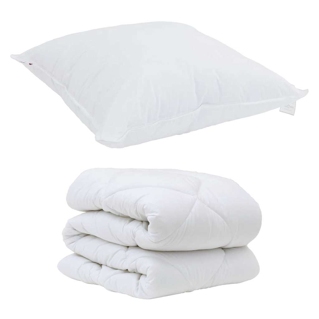 Decke mit Kissen mit Kissen 2 pcs Weiß Mikrofaser